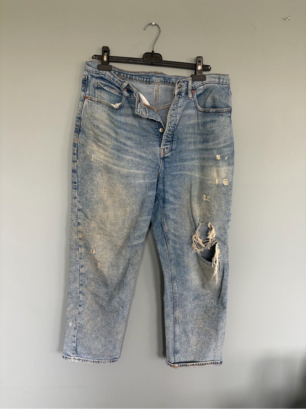 Old Navy Light Blue Relaxed Ripped Jeans